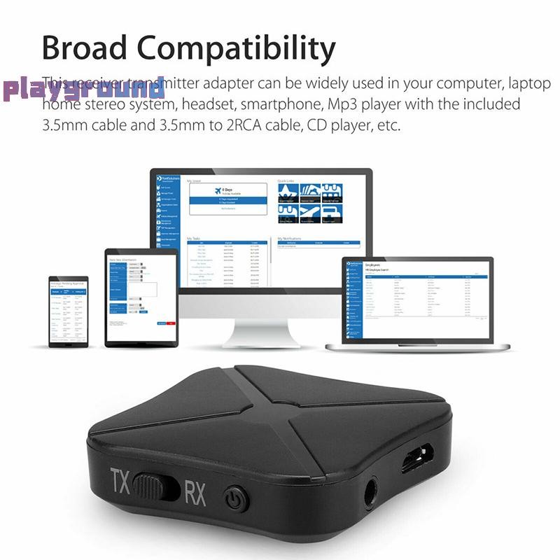 [playground] อะแดปเตอร์ไร้สายสเตอริโอเพลง 1 ชุด KN321/KN319 2 IN 1 5.0/4.2 เครื่องส่งสัญญาณเสียงพร้อ