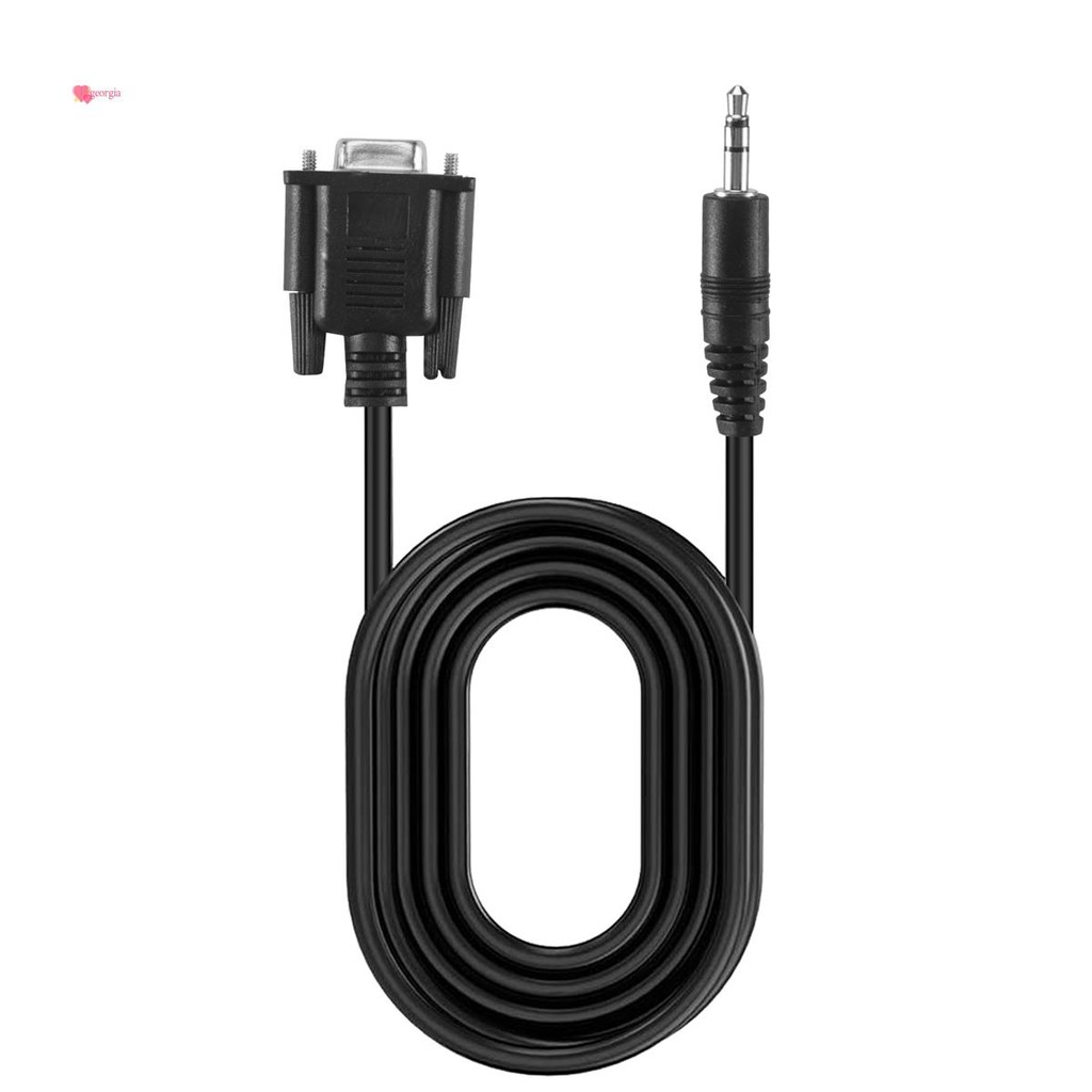 georg33 สายหญิงDB9 9 Pin VGA ,DB 9 Female to TRS 3.5mm (1/8in) Stereo Male Serial Data Cable-6 ฟุต