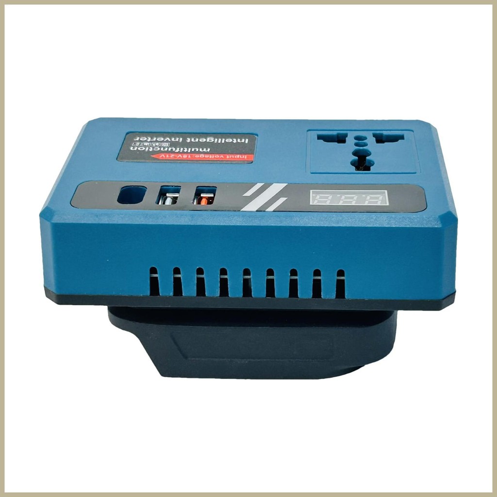 DC Converter เป็น AC กลางแจ้งแบตเตอรี่อินเวอร์เตอร์ Power Converter DC 18V-21V ถึง 220V AC Fast Char