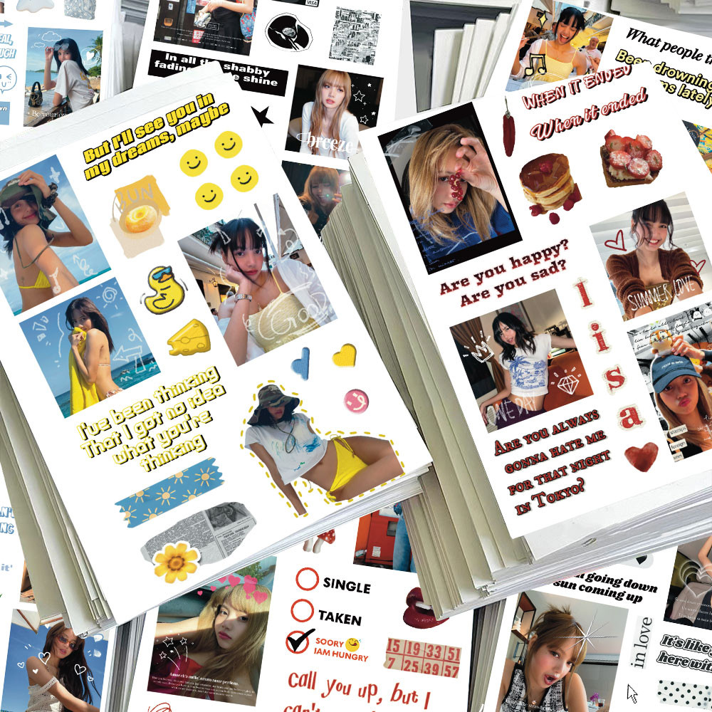 Lisa (BLACK-PINK) สติ๊กเกอร์ K-Pop (8 ชิ้น) - สติ๊กเกอร์ติดพัดลม Merch สําหรับกระเป๋าเดินทาง ขวดน้ํา