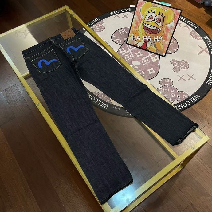 Fushen evisu 2025 Spring Street Wear Mens Two-Color Big M Print Casual Straight Jeans