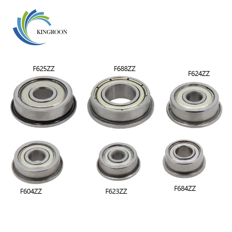 10pcs แบริ่งบอลหน้าแปลน F604ZZ F623ZZ F624ZZ F625ZZ F684ZZ F688ZZ 3D เครื่องพิมพ์ Deep Groove Pulley