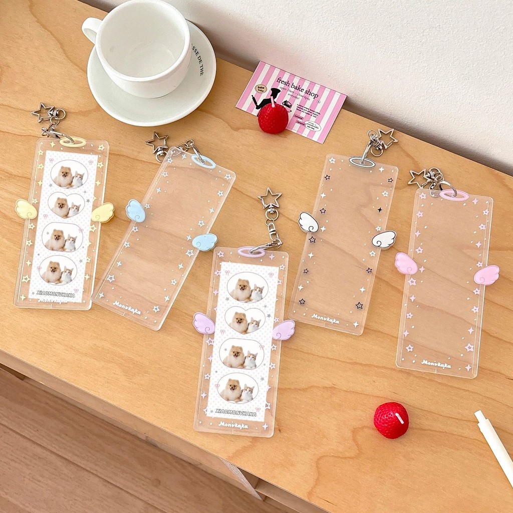 Angel Wings Life Four-Grid Card Holder Acrylic Life Four-Grid Hard Card Holder