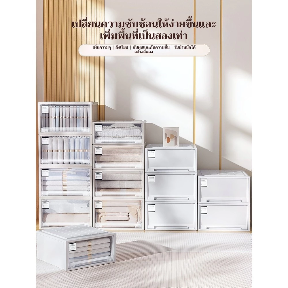 กล่องเก็บของ แบบลิ้นชัก พลาสติก โปร่งใส ที่เก็บชุดชั้นใน ตู้ thumbnail 10