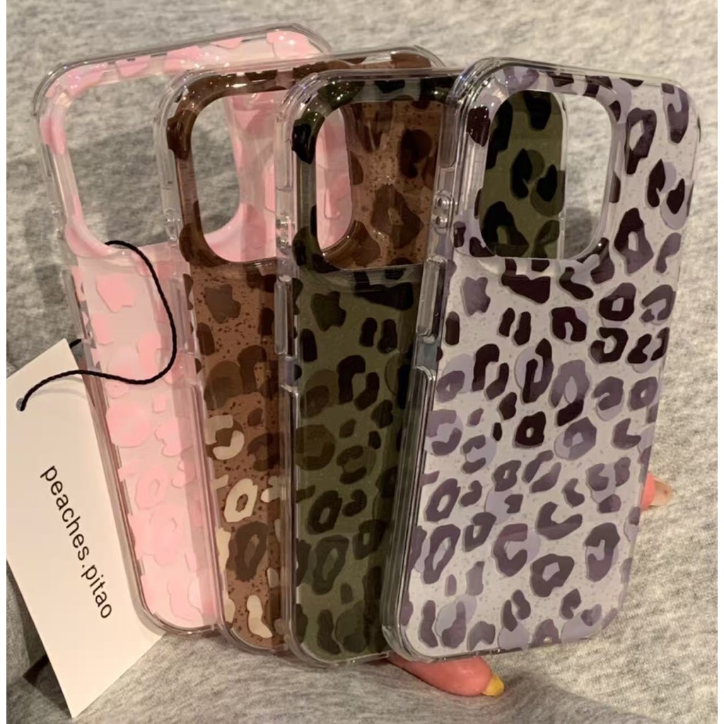 ขั้นสูงย้อนยุคแบบเต็มหน้าจอสาดหมึกเสือดาวพิมพ์เคสโทรศัพท์สําหรับ ไอโฟน17 มือโปร สูงสุด 16 15 14 13 มือโปร สูงสุด กันกระแทกป้องกันกล้องป้องกันการตกฮาร์ดเชลล์ปกห - รูปที่ 3