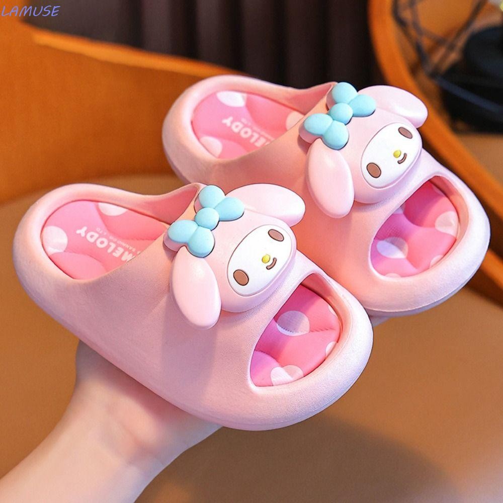 รองเท้าแตะ LAMUSE Kuromi ลายการ์ตูน My Melody สำหรับเด็ก ทำจาก PVC นุ่ม กันลื่น ใช้ได้ทั้งในสระและห้องน้ำ