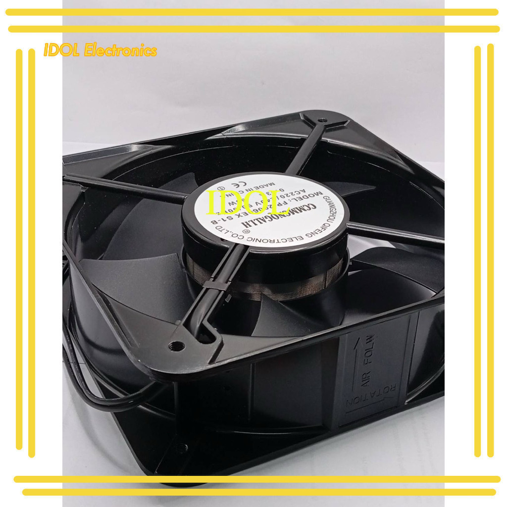 ราคาถูก! พัดลม 8นิ้ว สี่เหลี่ยม 220v 2สาย  MODEL: FP-20060EX S1-B AC220/240V 50/60Hz 0.43A 65W