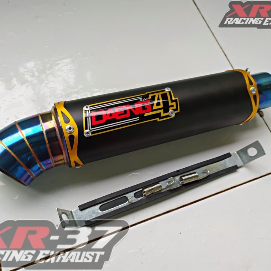 EXHAUST DAENG 4sai BLUE CARBON เส้นผ่านศูนย์กลาง 51mm