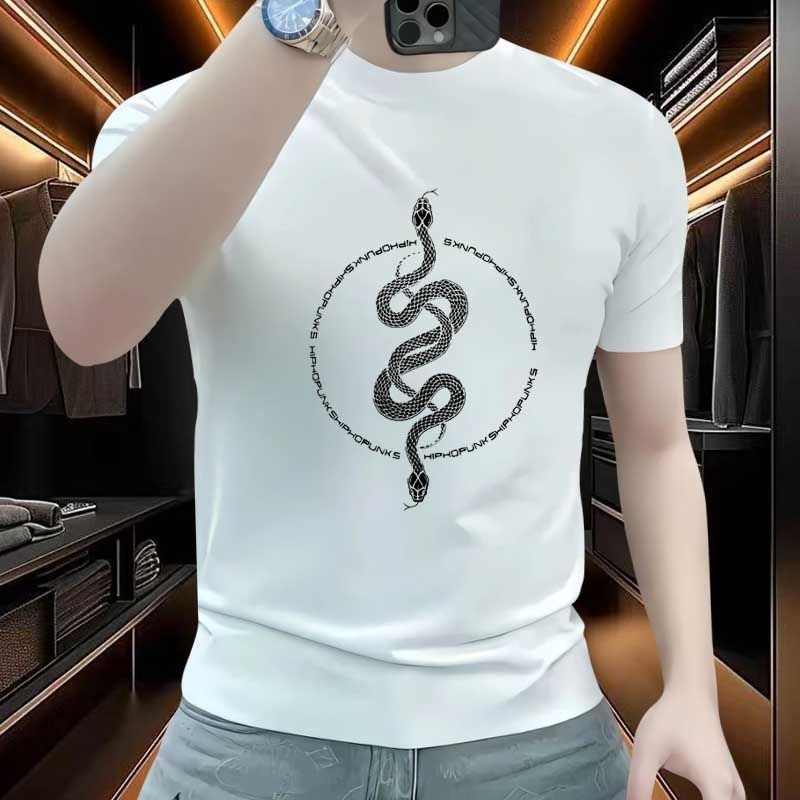COD 2025 Summer Short Sleeve T-Shirt Men Loose Hong Kong Style Trendy Brand Plus Size Casual Half Sl