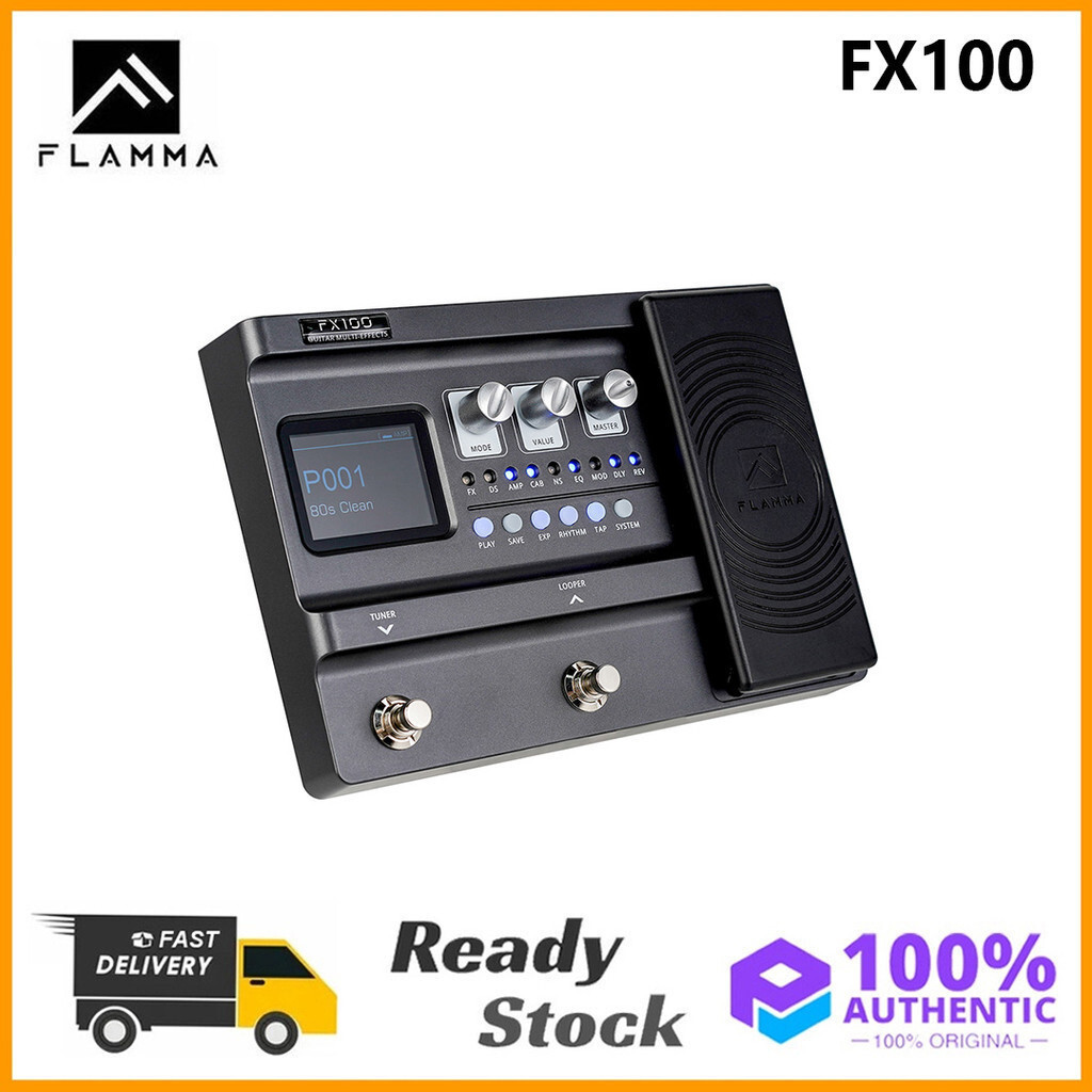 FLAMMA FX100 Multi Effects โปรเซสเซอร์กีตาร์เหยียบ 151 Effects 200 Preset 80s Looper 55 Amp การสร้าง