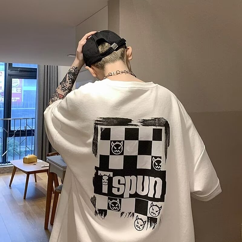 Printed Top T T-shirt2025Day newins2025 New round neck23Loose NEW2024Men's Short Sleeve Trendy Brand