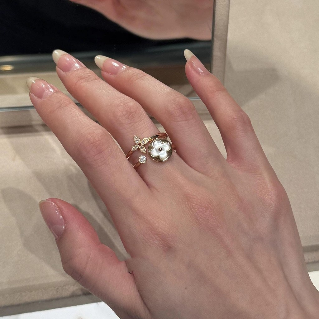 แหวนปรับขนาดได้ พลอยเทียมลายดอกไม้ สำหรับเด็กผู้หญิง - รูปที่ 4