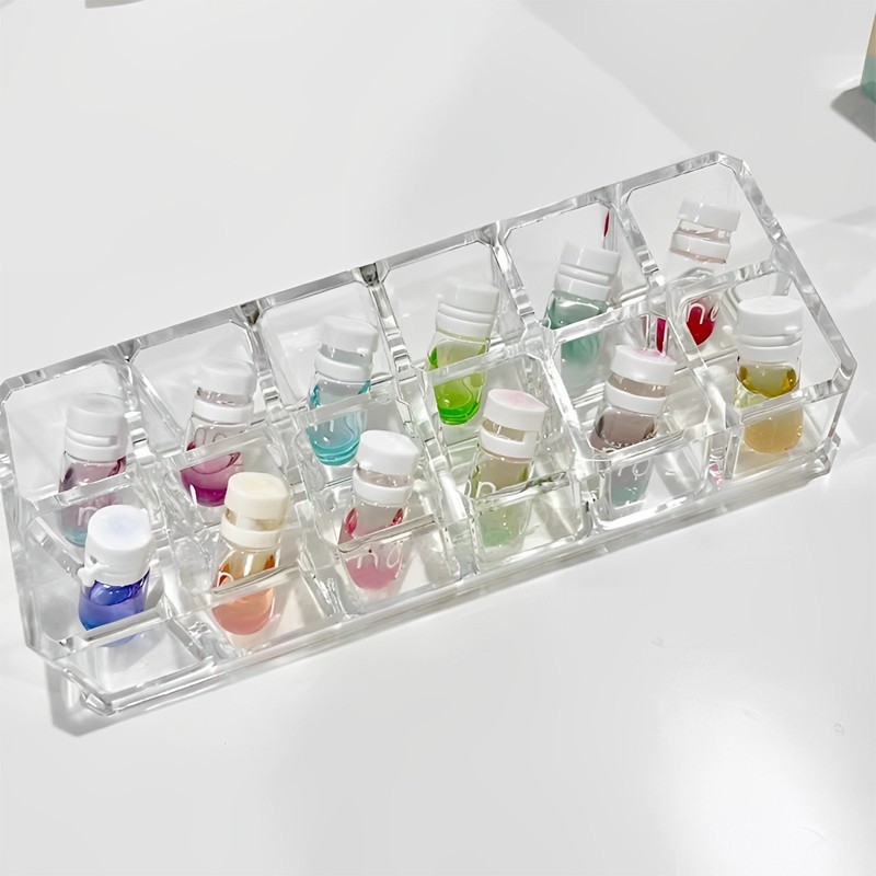 กล่องเก็บแต่งหน้า 12/18-ตาราง อะคริลิค โปร่งใส ลิปสติก ผู้ถือ โต๊ะเครื่องแป้ง แต่งหน้า จัด - รูปที่ 4