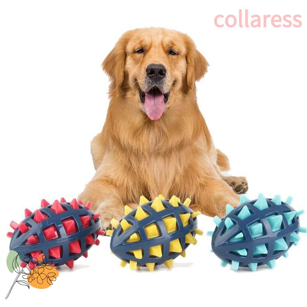 COLLARESS Squeaky Ball, ของเล่นเคี้ยวสัตว์เลี้ยงที่ทนต่อการกัดตลก, Fetch Ball ทําลายไม่ได้ TPR ของเล