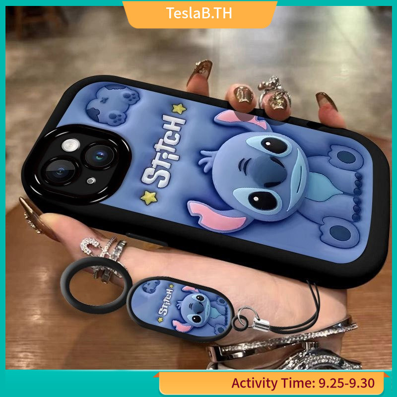 บลู สติช เคสโทรศัพท์แบบพัฟสำหรับ iPhone 15 Pro Max 14 Plus/iPhone 16 Pro Max/16/16 Plus เคสนุ่ม กันกระแทก กันน้ำ กันฝุ่น WLHR