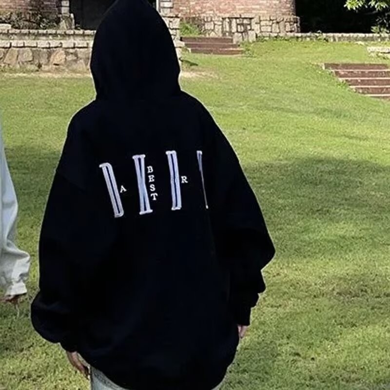 2025 NEW 2025 American Style Letter Fleece Printed Hoodie for Women 2024 Autumn Winter New Couple Ou