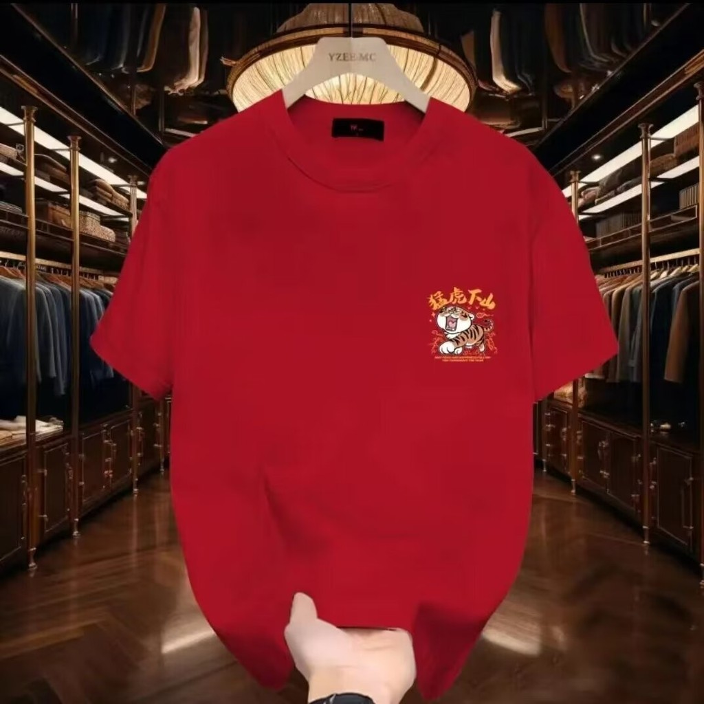 COD 2025 High-Quality New Heavyweight Crew Neck Light Luxury T-Shirt Short Sleeve Minimalist Print T