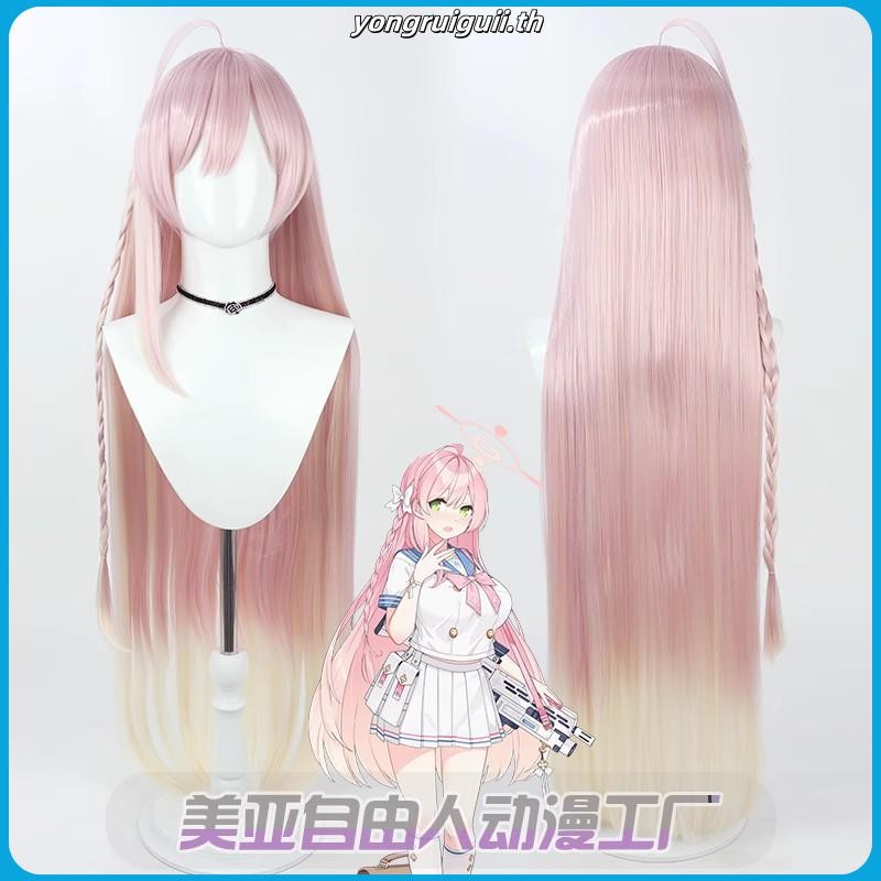 【AniHut】Takanashi Hoshino Cosplay Wig Blue Archive 90cm/35.43inch Pink Straight Heat Resistant Synth