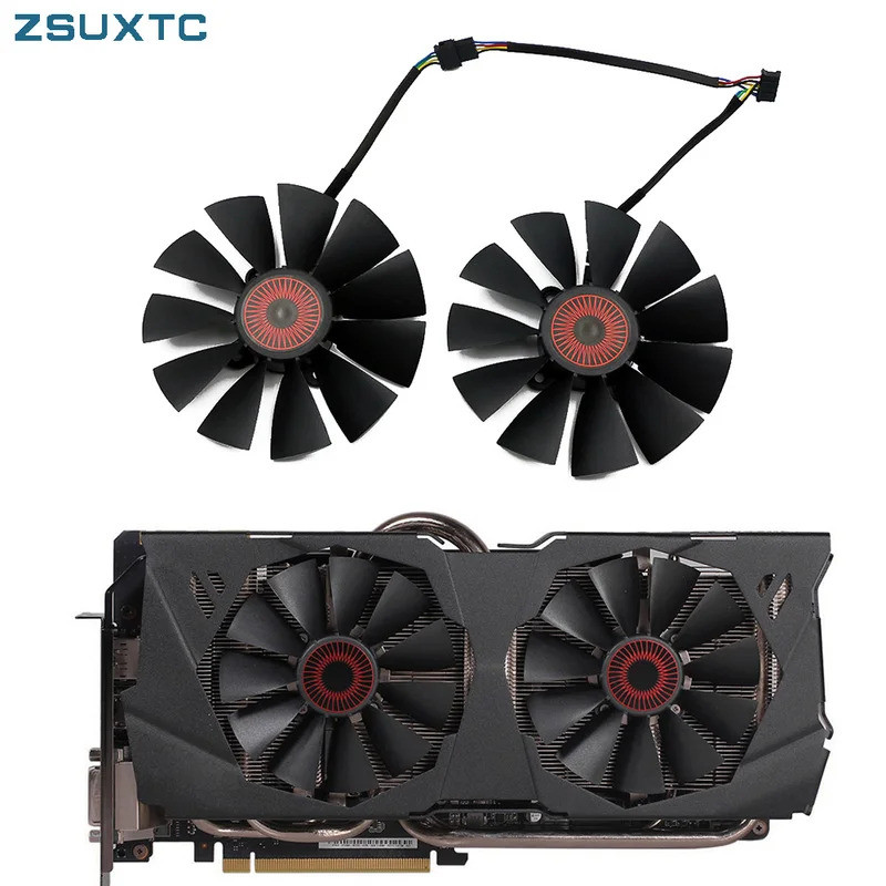 95 มม.FD10015H12S 0.55A 5Pin GTX980 980Ti Cooler พัดลมสําหรับ ASUS STRIX GTX 970 980 780 TI R9 380 ก