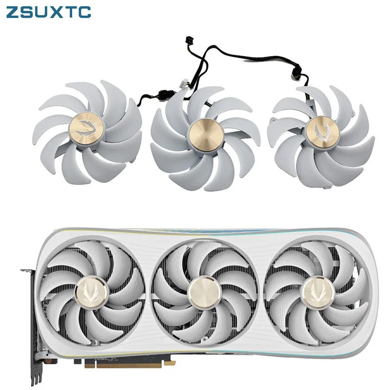 ใหม่ RTX4090 RTX4080 สําหรับ ZOTAC GeForce RTX 4080 4090 EXTREME AIRO สีขาวเปลี่ยนกราฟิกการ์ดพัดลม