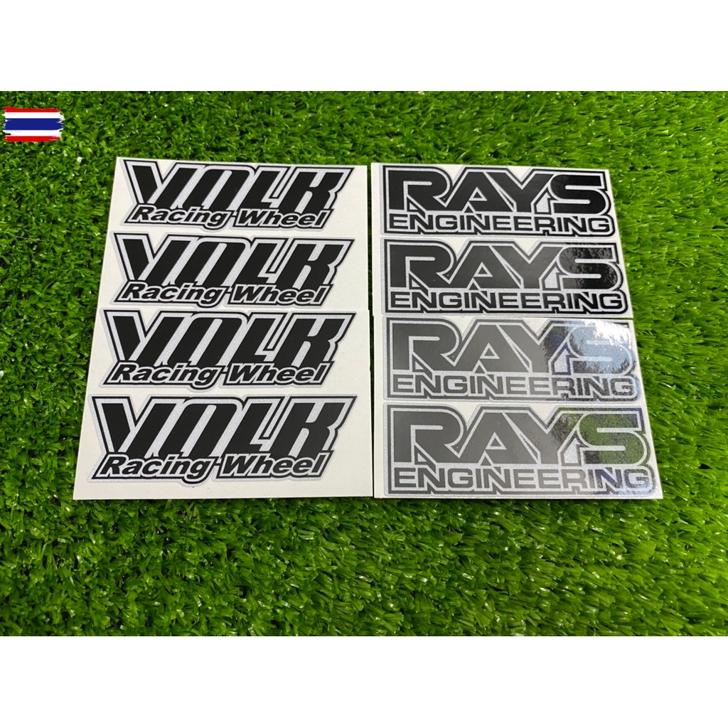 สติ๊กเกอร์ Rays Volk ติดก้านล้อTE37 สะท้อนแสง-แท้ สีดำ 1ชุด=4ล้อ