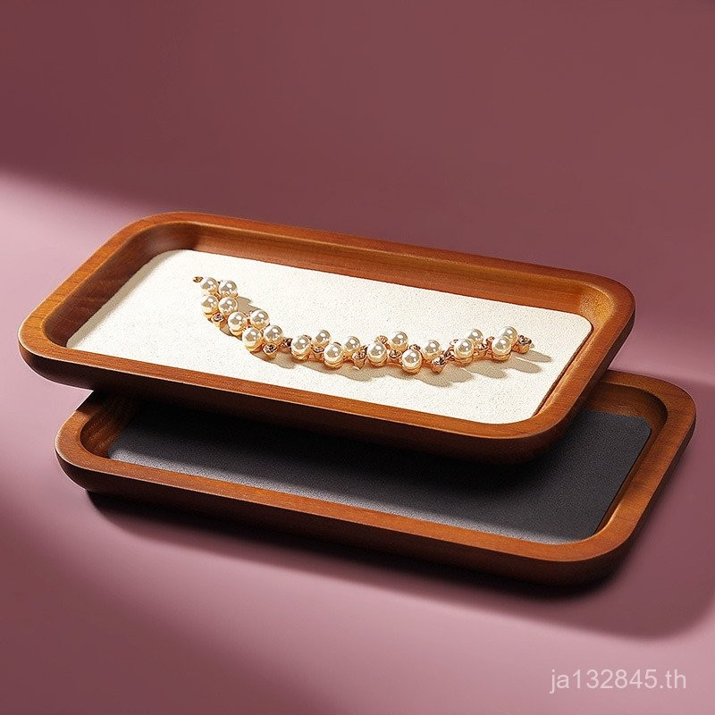 สร้อยข้อมือไม้เนื้อแข็งแหวนอุปกรณ์จัดเก็บเครื่องประดับย้อนยุค เหวินหว่าน ชั้นวางแผ่นแสดงสร้อยคอถาดเค