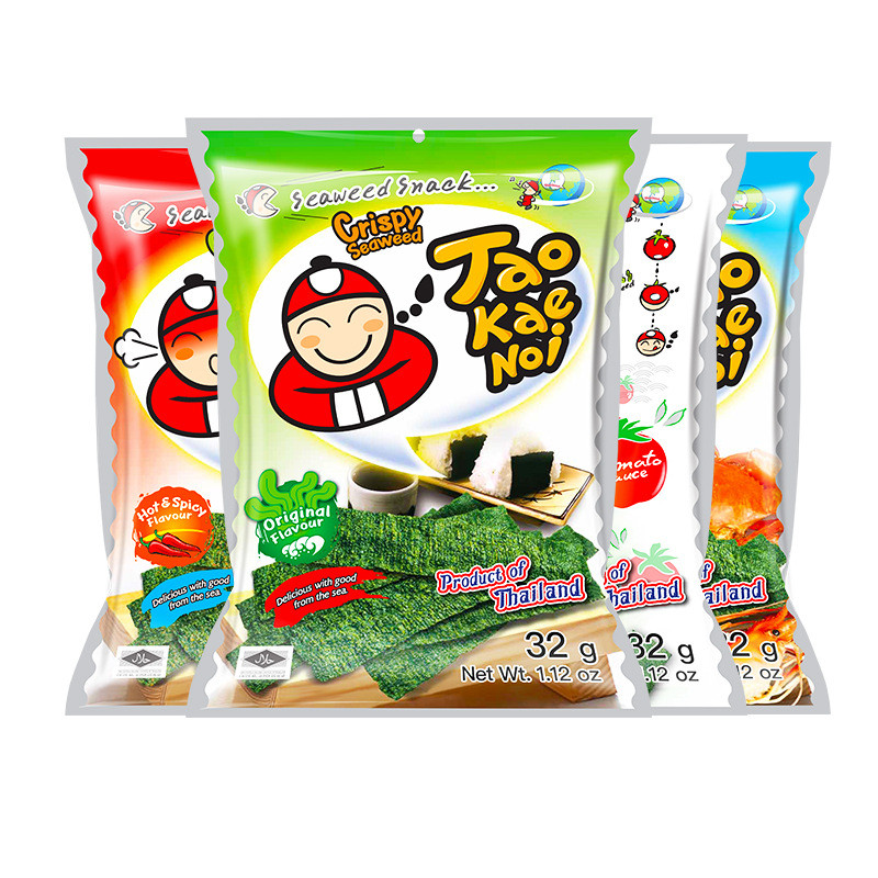 Nori Seaweed Thailand สาหร่ายทะเลนําเข้า Boss Little Boss Original Seaweed Slices 32g Bagged Tomato 