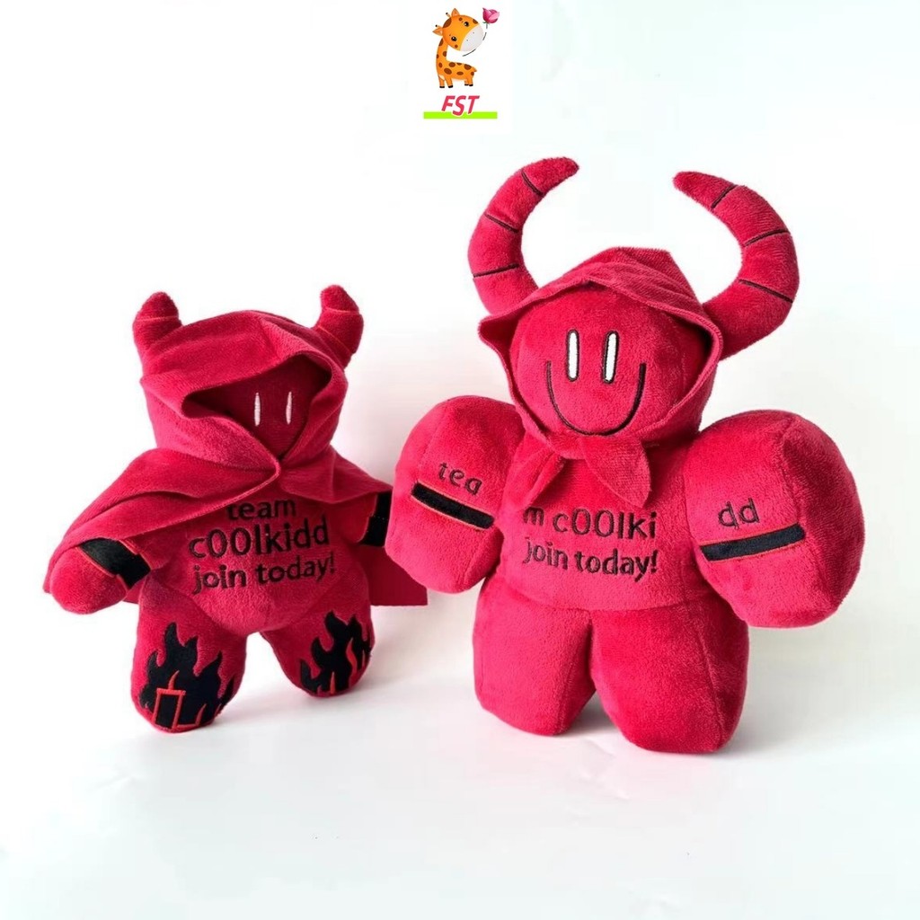 FST✨ใหม่ ใหม่✨น่ารักสีแดงเล่นเกม Plushie ของเล่น Roblox Forsaken Coolkid Bull Demon King ของเล่นตุ๊ก
