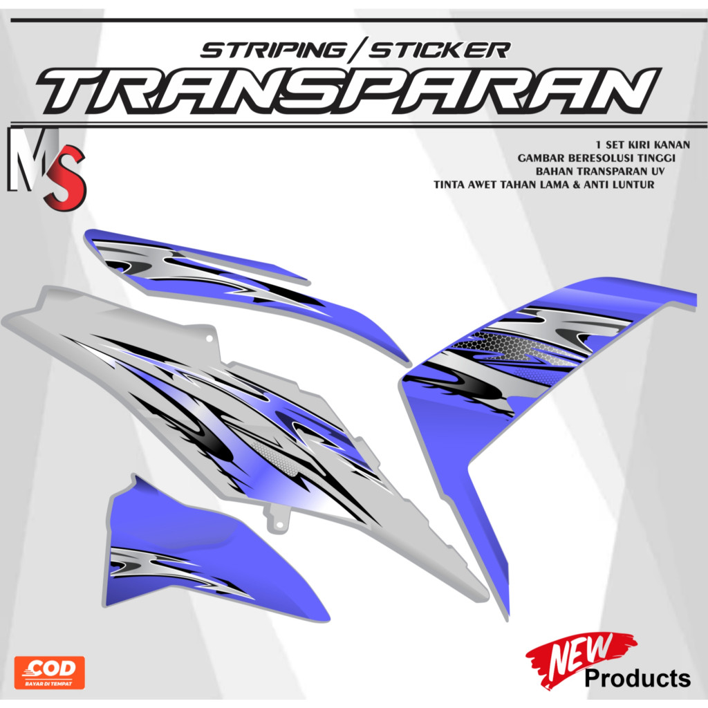 MS TRANSPARENT STRIPING YAMAHA MIO M3 สติ๊กเกอร์แถบตัวแปร MIO M3 VARKY V2 SIMPLE A08 สติ๊กเกอร์ LIST