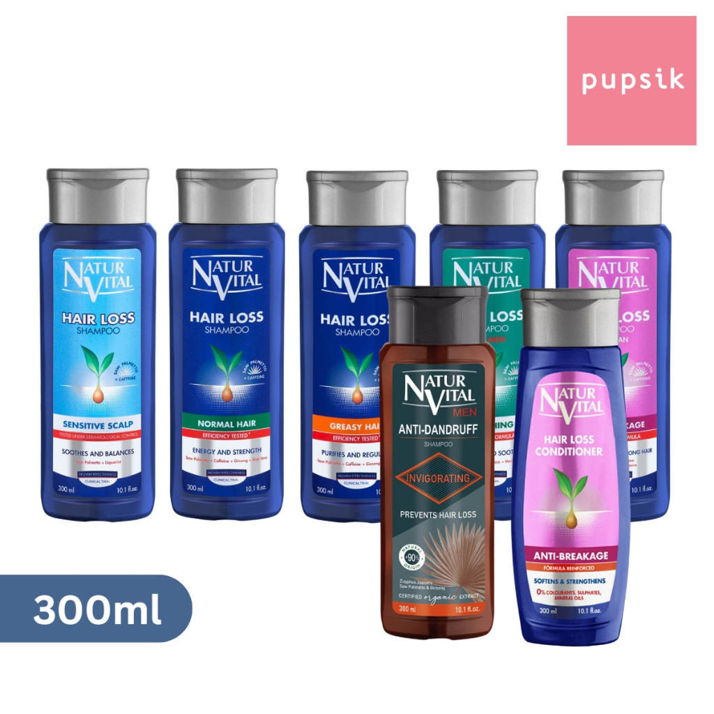 NaturVital Hair Loss Shampoo / Conditioner, 300ml (7 Types)