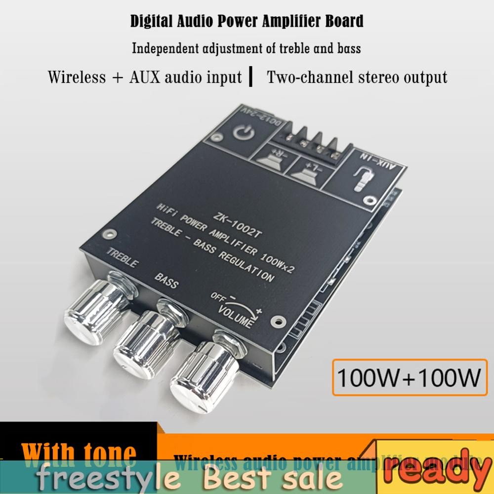 [freestyle01.th] ZK-1002T HIFI 2.0 Channel 100Wx2 บอร์ดเครื่องขยายเสียงโมดูลลําโพงซับวูฟเฟอร์สเตอริโ