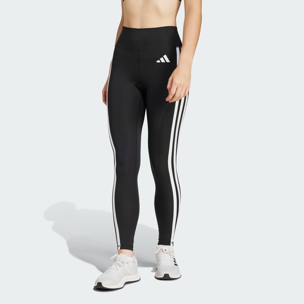 adidas Gym & Training กางเกงรัดรูป 7/8 ส่วน Optime Essentials แต่งแถบ 3-Stripes ผู้หญิง สีดำ JD6545