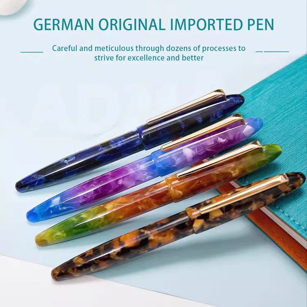 ใหม่ Admok D56 Acrlic Fountain Pen Torped Design Schmidt Iridium Ef/f Nib Piston Inking เครื่องเขียน