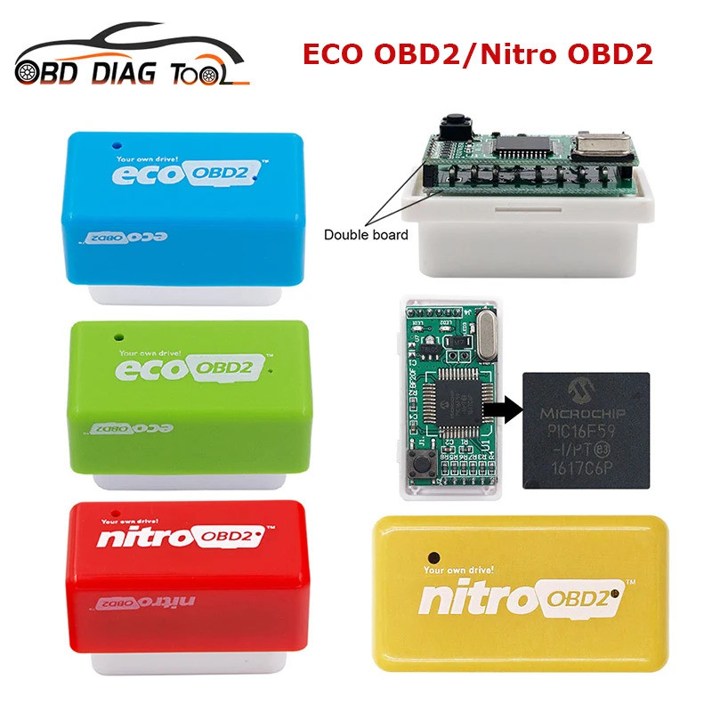 อินเทรนด์ที่ดีที่สุด Double Board Nitro Ecoobd2 Chip Tuning Box 15% Fuel Save More Power Eco Obd2 Ni
