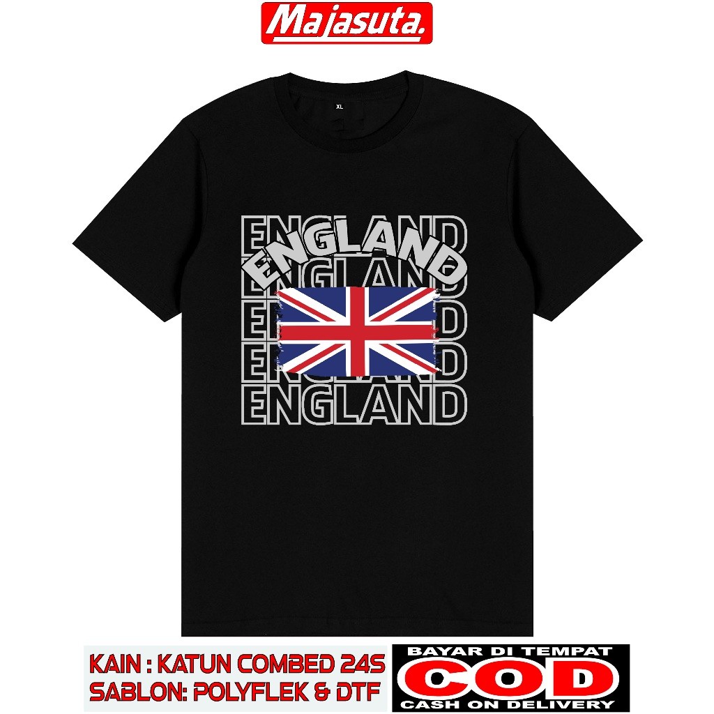 เสื้อยืด ENGLAND COUNTRY SOUVENIR D2. ENGLAND FLAG COTTON COMBED 24S PREMIUM THICK & SMOOTH