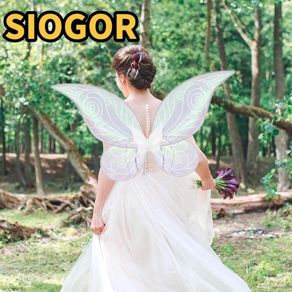 SIOGOR Girls Butterfly Wings, Dress-Up Halloween Cosplay Adult Fairy Wings, Sparkling Party Favor Pr