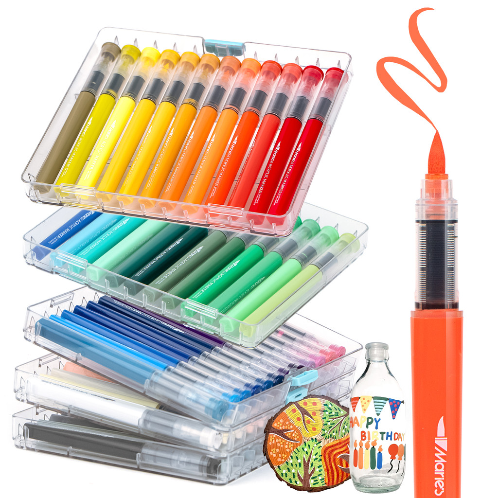ปากกาเมจิก สีเมจิก อะคริลิค Marie’s 60 สี Acrylic Marker – ปกปิดดี แห้งเร็ว ไม่ซึม พกพาสะดวก