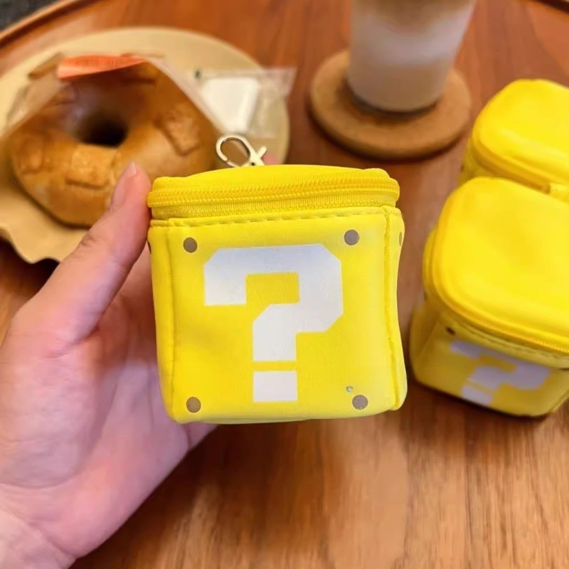 Super Mario Question Keychains Wallet Fashion Question Mark bag Girls Casual Storage Pouch