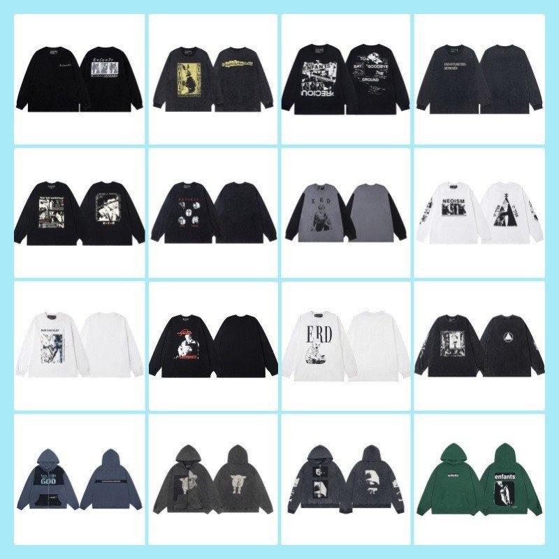 เสื้อแขนยาว ERD Melanchon Fu สไตล์ใหม่ สำหรับทั้งชายและหญิง ดีไซน์สวมใส่ง่าย มีป้ายพินและขอบคอด้านข้