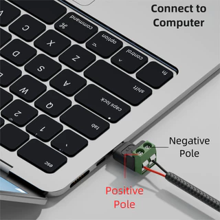 COPPERIX อะแดปเตอร์เทอร์มินัล USB C ถึง 2Pin, Type-C ถึง 2 ขา 5V Crimp Terminal Block, Professional ไม่สามารถถ่ายโอนข้อมูลชาร์จแปลงสีเขียวปลั๊กชาร์จแล็ปท็อปโทรศัพท์