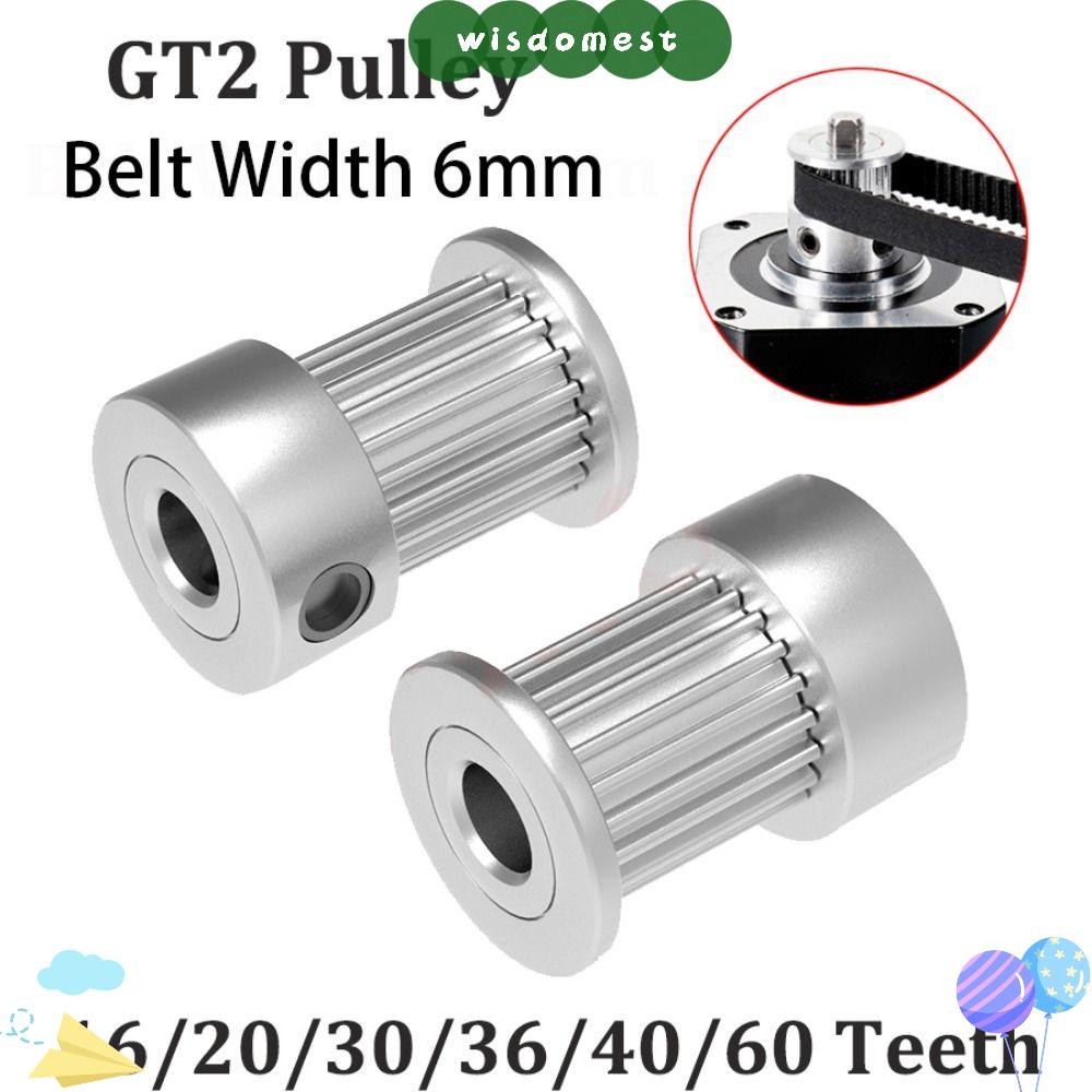 WISDOMEST 2GT Pulley, Timing Pulley Bore 5 6.35 8mm GT2 Pulley, Gear Printer Parts Belt Wide 6mm 16 