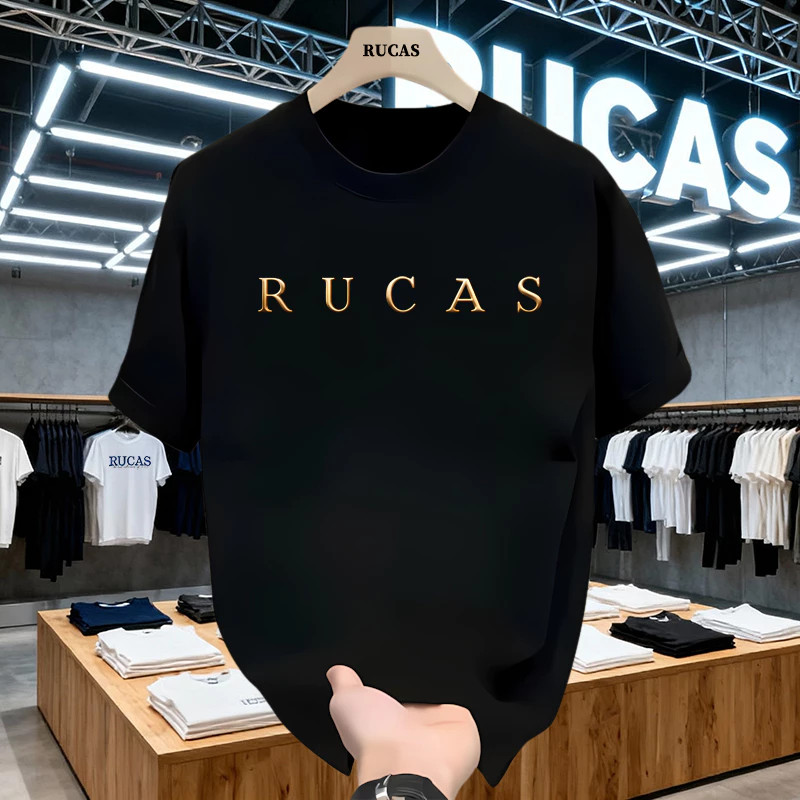 (ผ้าฝ้าย100%)2026Luvoro oversize unisex เนื้อผ้านุ่มระบายแขนสั้นT-shirt สีดำและสีขาว เสื้อยืดทูโทน เสื้อยืดแขนสั้น C1559