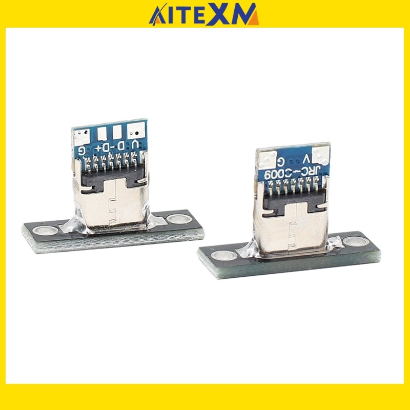 5-20 ชิ้น USB Jack 3.1 Type-C 2Pin 4Pin หญิงเชื่อมต่อแจ็คข้อมูลพอร์ตชาร์จฐานชาร์จไฟฟ้าขนาดเล็กพร้อมแผ่นยึด
