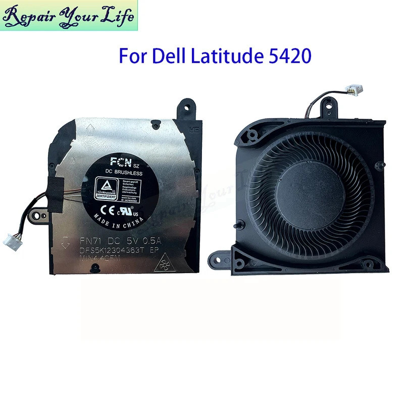 IiLaptop CPU พัดลมระบายความร้อนสําหรับ Dell Latitude 5420 E5420 โน้ตบุ๊ค Cooler โปรเซสเซอร์พัดลมหม้อ