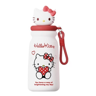 Sanrio Cloud Thermos Cup Girl High-value 316 ถ้วยน้ําสแตนเลสคู่การ์ตูนถ้วยฟางแบบพกพา