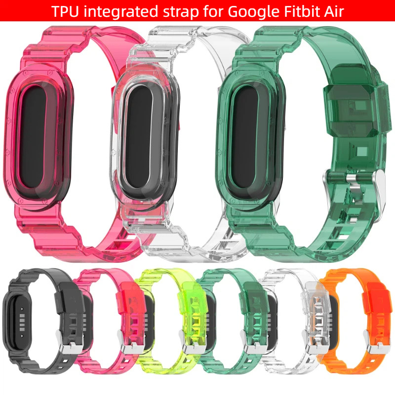 สําหรับ Google Fitbit Air สร้อยข้อมือซิลิโคนใสสายรัดข้อมือสมาร์ทวอทช์สําหรับ Fitbit Air Case และสายรัดแบบบูรณาการ