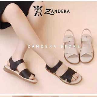 Sandal Wanita Selop Velcro Kekinian Terbaru Simple Elegan Sandal Cewek Korea Let