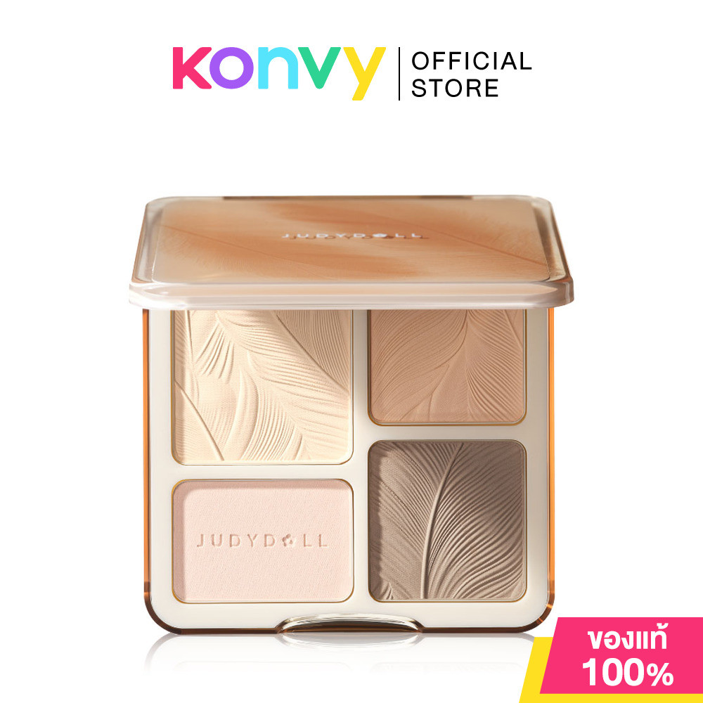 Judydoll Highlight & Contour 10g #05 เนรมิตหน้าสวยมีมิติ ด้วยไฮไลท์และคอนทัวร์พาเลท 4 หลุม จูดี้ดอล.