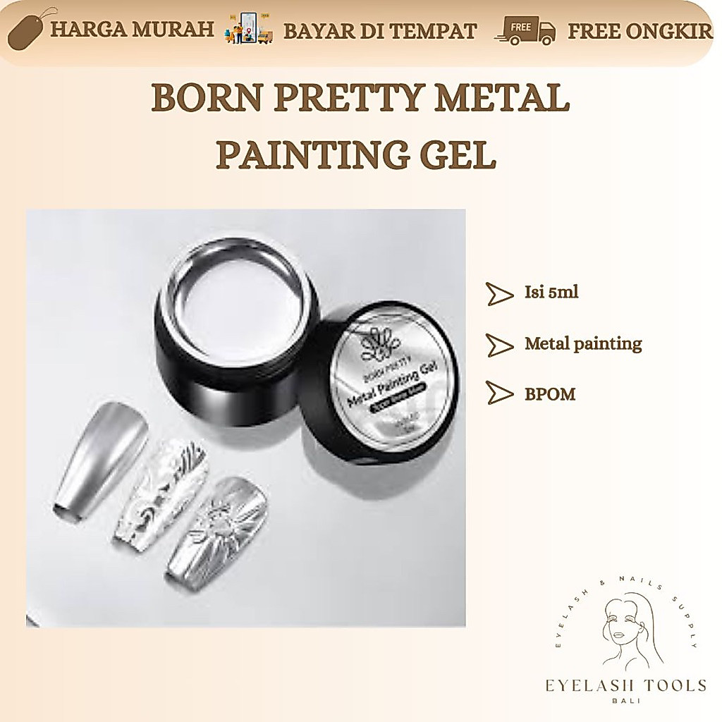 BORN PRETTY METALIC PAINTING GEL Bright Liner Gold Nail Art Nail Painting Painting Nail Art