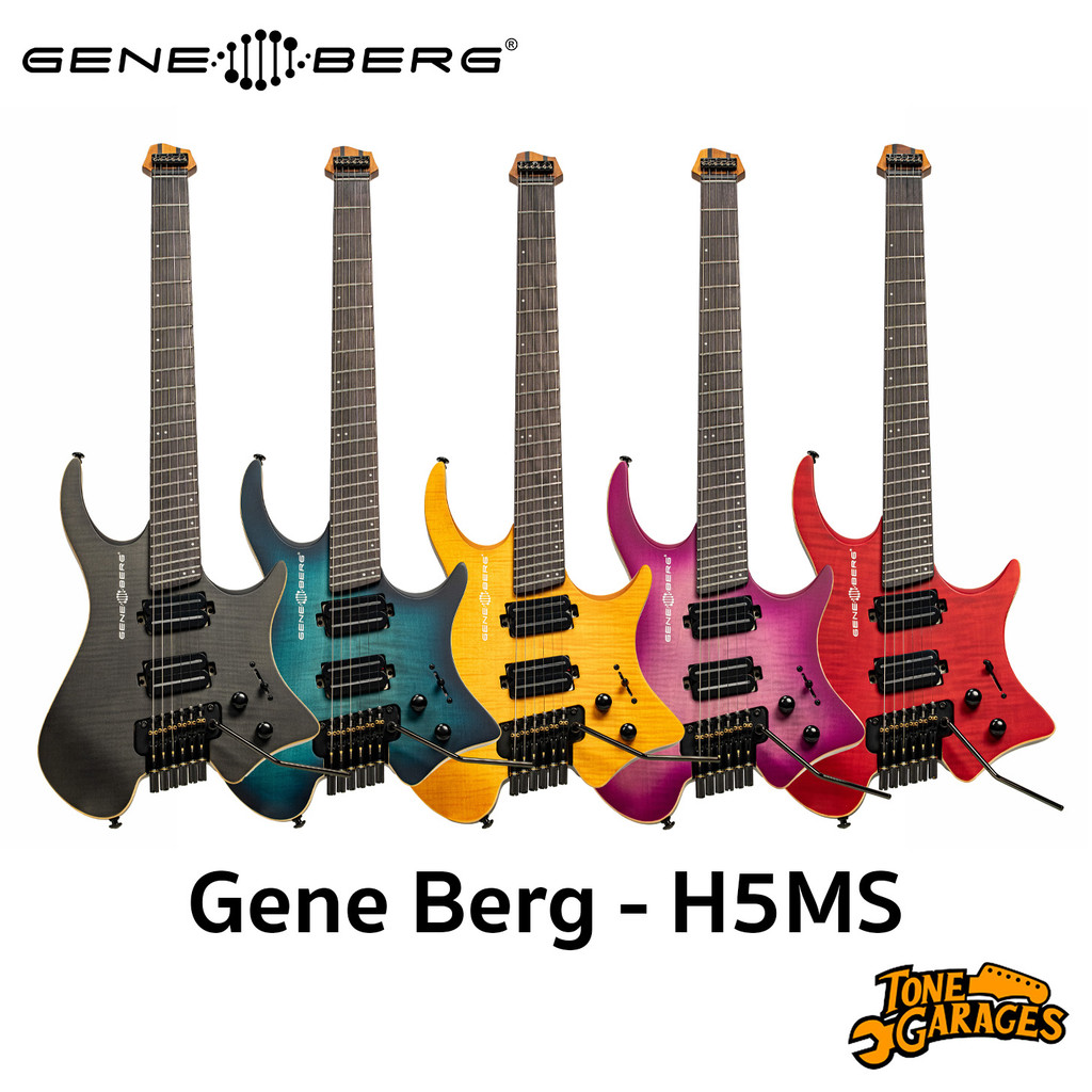 GENE BERG H5MS Headless Guitar Multiscale กีต้าร์ไฟฟ้า หัวตัด มีคันโยก